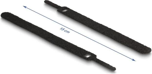 DELOCK δεματικά καλωδίων 19010, τύπου velcro, 12x150mm, μαύρα, 10τμχ — εικόνα 3