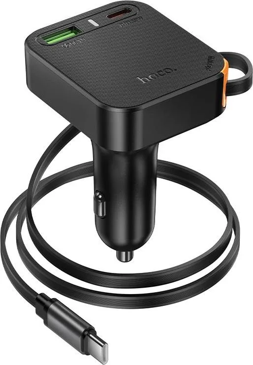 HOCO NZ18 Guardian φορτιστής ΑΥΤΟΚΙΝΗΤΟΥ 65W , με ΠΤΥΣΣΩΜΕΝΟ Type-C καλώδιο, μαύρο — εικόνα 3