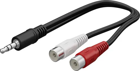 GOOBAY καλώδιο 3.5mm male σε 2x RCA female 50600, 0.2m, μαύρο