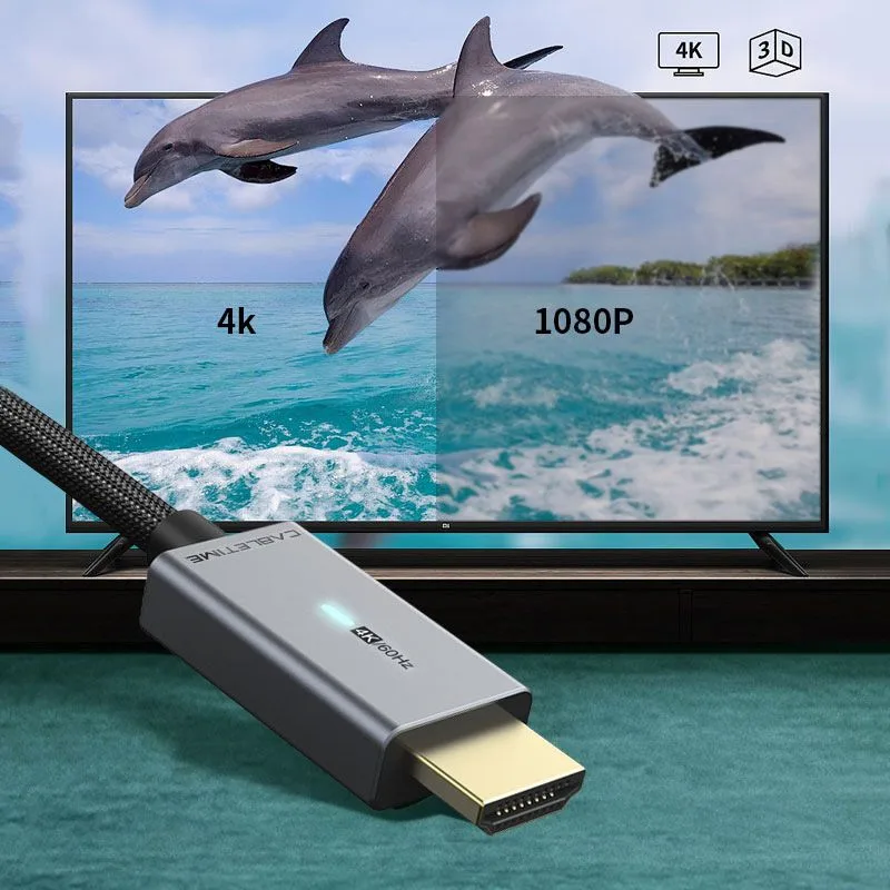 CABLETIME καλώδιο mini DisplayPort σε HDMI CT-P03G4K, 4K, 1.8m, μαύρο — εικόνα 2