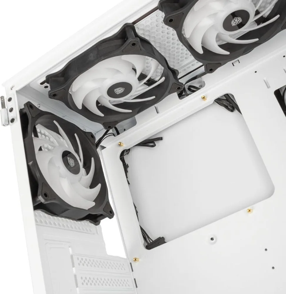 Kolink Observatory HF Glass ARGB Midi Tower Case - White (with 6 ARGB fans - 3x140mm & 3x120mm ) — εικόνα 4
