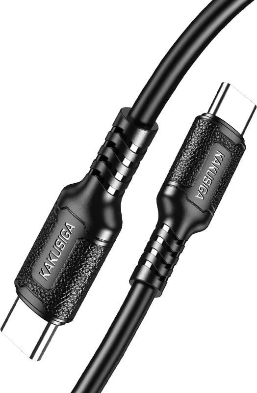 KAKUSIGA καλώδιο USB-C σε USB-C KSC-984, σιλικόνης, 60W, 480Mbps, 1m, μαύρο — εικόνα 3