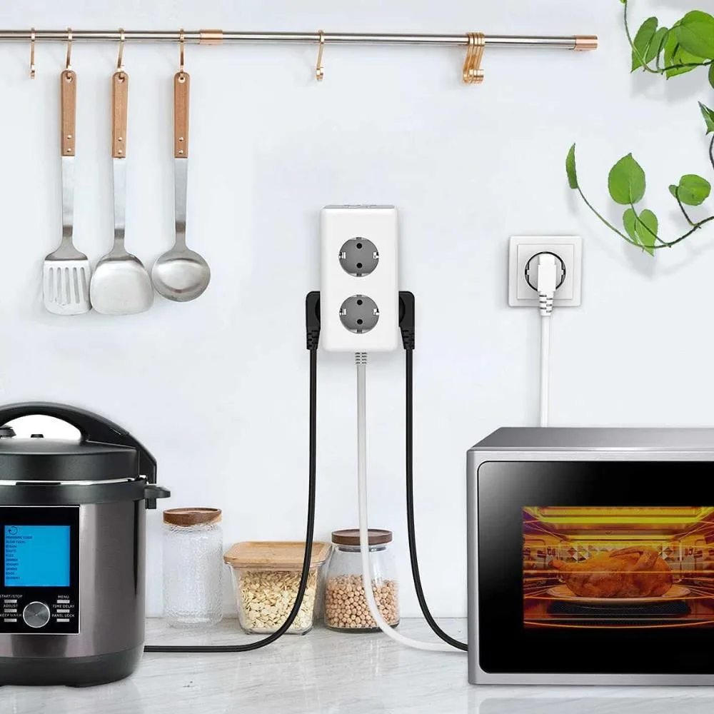 TESSAN TS306 πολύμπριζο 6 ΘΕΣΕΩΝ, 3 USB, Γκρι/λευκο — εικόνα 3