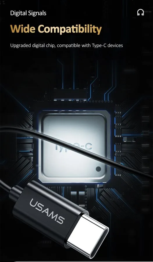 USAMS earphones με μικρόφωνο US-SJ482, USB-C, Φ10mm, 1.2m, πράσινα — εικόνα 6