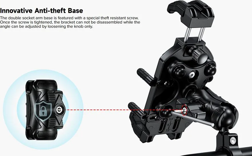 ULEFONE βάση ποδηλάτου για smartphone Armor Mount Pro AM01, μαύρη — εικόνα 5