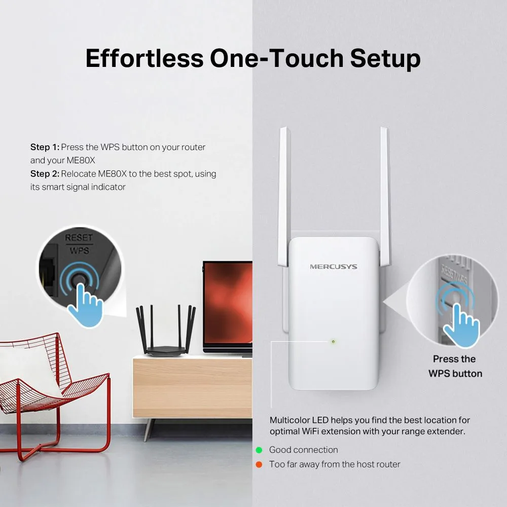 MERCUSYS range extender ME80X, WiFi 6, 3000Mbps AX3000, V1.0 — εικόνα 6