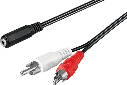GOOBAY καλώδιο 3.5mm θηλυκό σε 2x RCA αρσενικό 50442, 1.4m, μαύρο