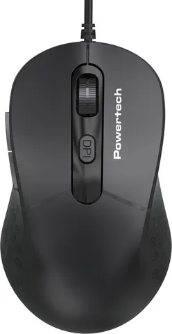 POWERTECH ενσύρματο ποντίκι PT-1467, οπτικό, έως 1600DPI, μαύρο