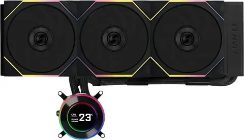 LIAN LI HydroShift II LCD-C 360 RGB TL FLEX fan Black - AIO CPU Liquid Cooler with TL RGB Fans