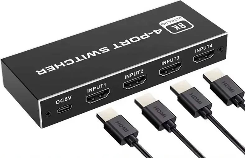HDMI switch CAB-H149 με τηλεχειριστήριο, 4 σε 1, 8K/60Hz, μαύρο — εικόνα 3