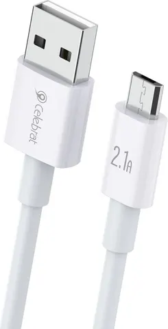 CELEBRAT καλώδιο Micro USB σε USB CB-24M, 2.1A, 1.2m, λευκό