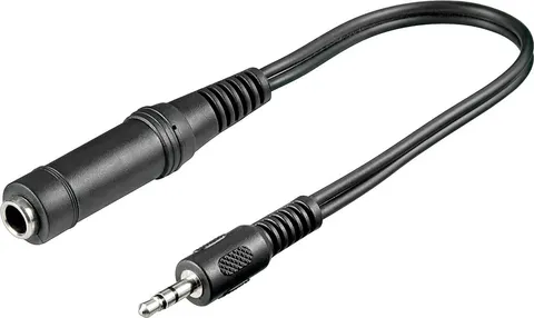 GOOBAY καλώδιο 3.5mm male σε 6.3mm female 50470, 0.2m, μαύρο