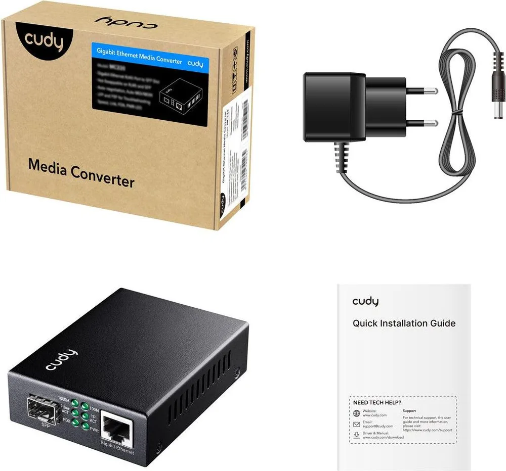 Cudy MC220, RJ45 ΣΕ SFP, Media Converter — εικόνα 3
