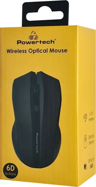 POWERTECH ασύρματο ποντίκι PT-1166, USB δέκτης, 1600DPI, μαύρο — εικόνα 3