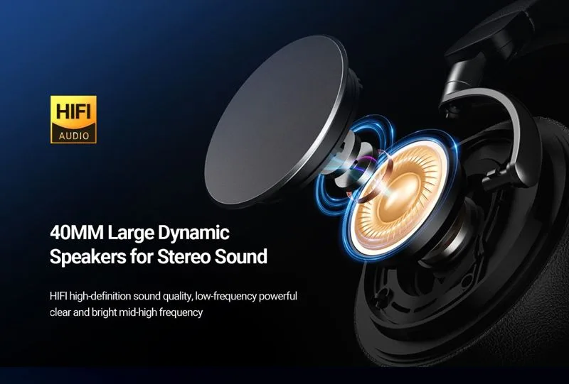 CELEBRAT headphones A34, ασύρματα & ενσύρματα, 40mm, 300mAh, μαύρα — εικόνα 4