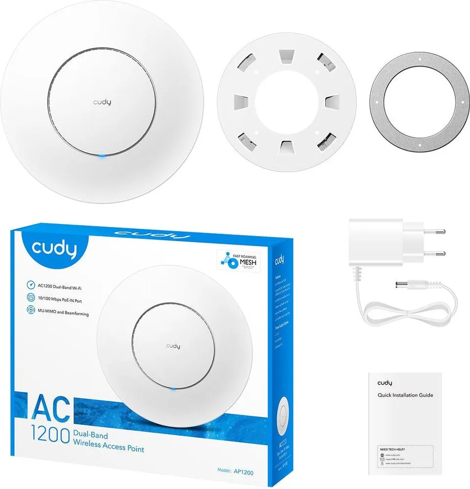 Cudy AP1200 AC1200 WiFi Access Point, Dual Band, MU-Mimo,χωρις PoE Injector — εικόνα 3