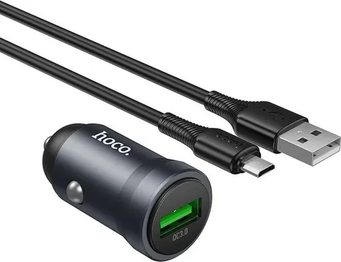 HOCO Z62 φορτιστής ΑΥΤΟΚΙΝΗΤΟΥ, με Micro USB καλώδιο, γκρι