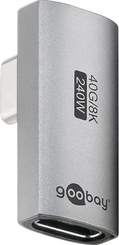 GOOBAY αντάπτορας USB-C 74443, γωνιακός 90°, USB4, 240W, 40Gbps, 8K, γκρι