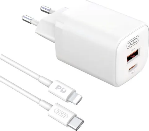 XO L96(EU) Quick Charger (PD30W / USB QC18W) με καλώδιο Lightning