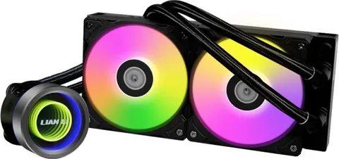 LIAN LI Galahad II Trinity 240 Black - AIO GPU Liquid Cooler with ARGB Fans