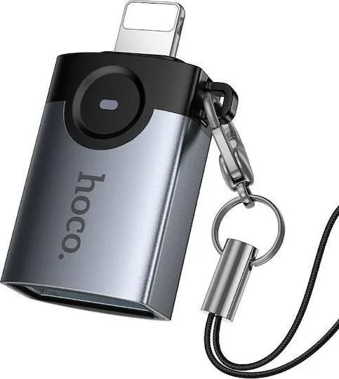 HOCO UA46 Victory αντάπτορας, Lightning ΣΕ USB, γκρι — εικόνα 3