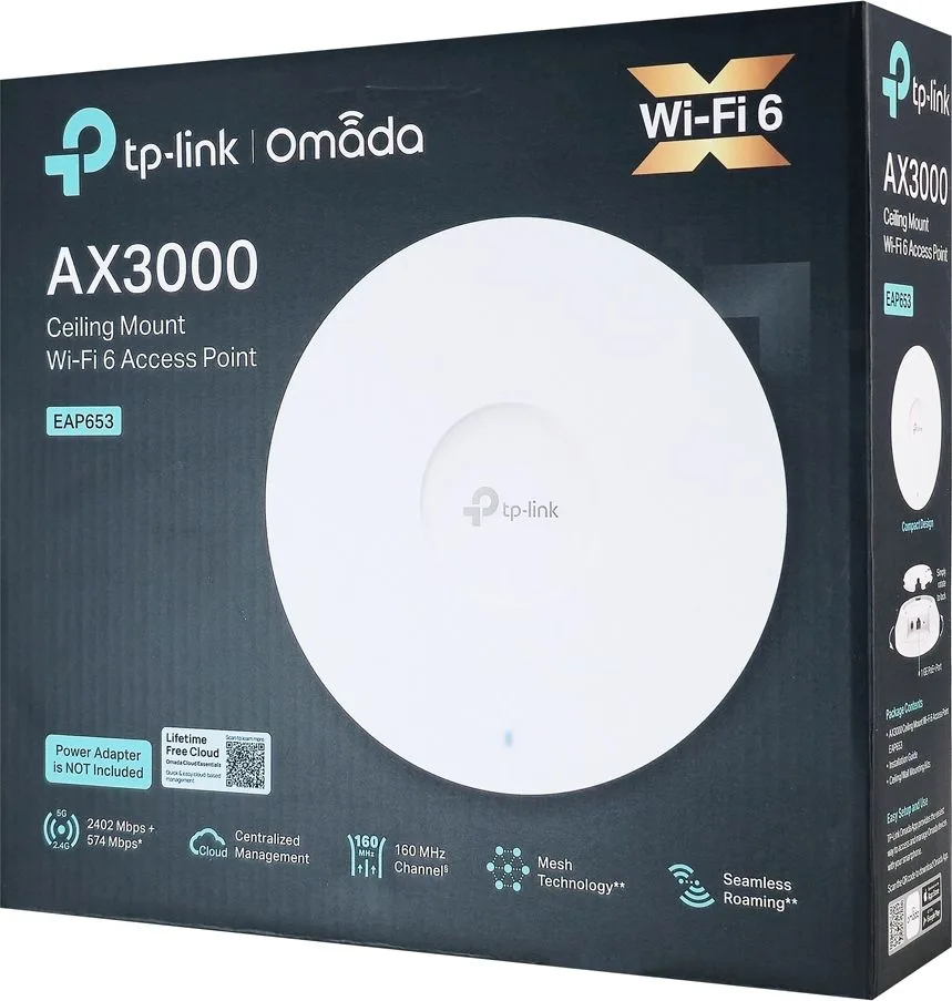 TP-LINK access point EAP653, οροφής, WiFi 6, 3000Mbps AX3000, Mesh, V1.0 — εικόνα 9