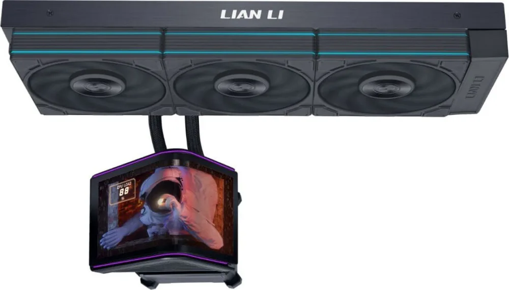 LIAN LI HydroShift II OLED Curved 360P28 - 360mm AIO Water Cooling - 6.67" 2Κ Display - Black — εικόνα 3