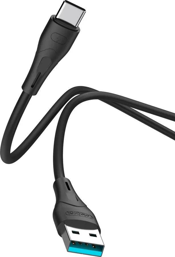 CELEBRAT καλώδιο USB-C σε USB CB-18T, 3A, 480Mbps, 1m, μαύρο — εικόνα 3