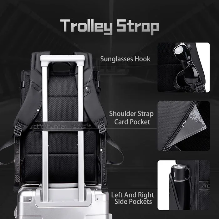ARCTIC HUNTER τσάντα πλάτης B00465 με θήκη laptop 15.6", 25L, μαύρη — εικόνα 5