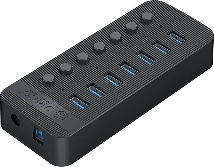 ORICO USB hub CT2U3-7AB με διακόπτες, 7x θυρών, USB 3.0, 5Gbps, USB σύνδεση, μαύρο — εικόνα 6