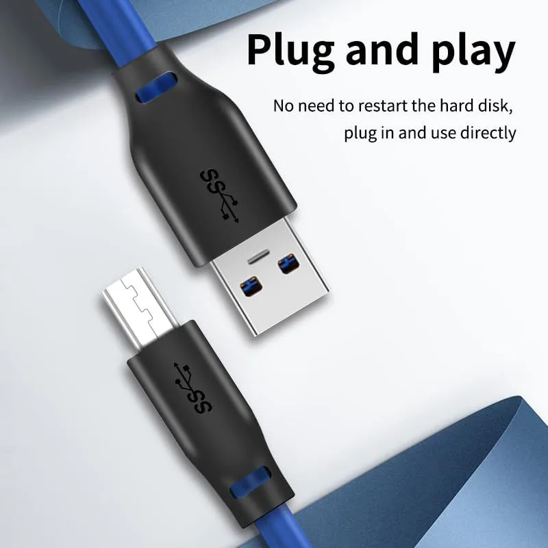 CABLETIME καλώδιο USB σε USB Type B CT-C160-U3-AMBM, 5Gbps, 1m, μπλε — εικόνα 2