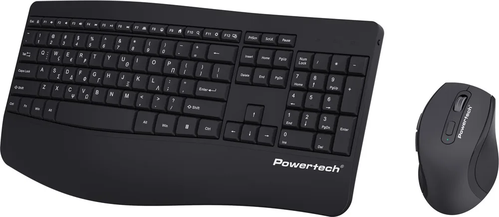 POWERTECH set ποντίκι & πληκτρολόγιο PT-1490, 2.4GHz & Bluetooth, μαύρο — εικόνα 2