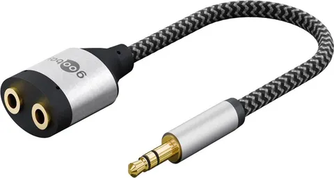 GOOBAY αντάπτορας ήχου 3.5mm σε 2x 3.5mm 80586, μαύρος/γκρι