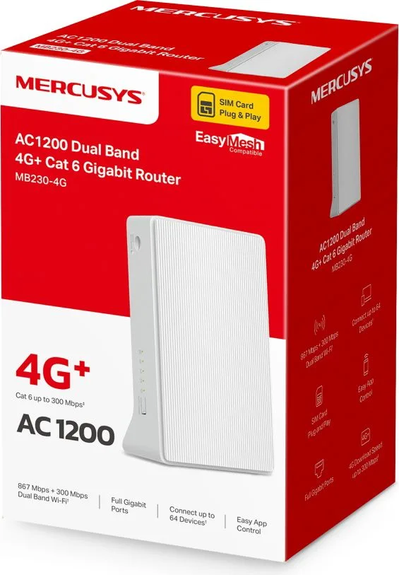 MERCUSYS router MB230-4G, 4G+ Cat6, 1200Mbps AC1200, Ver 1.0 — εικόνα 8