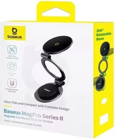 BASEUS Magpro Series II, ΜΑΓΝΗΤΙΚΗ βάση ΑΥΤΟΚΙΝΗΤΟΥ, Stick-ON, 360° ΠΕΡΙΣΤΡΟΦΗ, Κοsmικο μαύρο — εικόνα 3