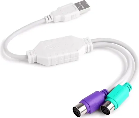 POWERTECH καλώδιο USB σε 2x PS2 θηλυκό CAB-U047, 0.20m, λευκό