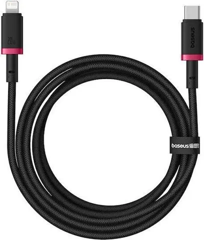 BASEUS Dura Series, καλώδιο ΓΡΗΓΟΡΗΣ φόρτισης, Type-C ΣΕ Lightning, 1m, Κοκκινο-Μαυρο