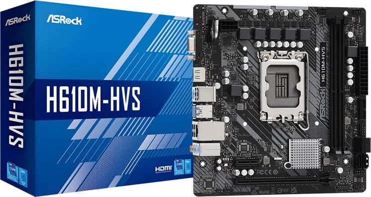 ASROCK μητρική H610M-HVS, 2x DDR4, s1700, USB 3.2 Gen1, mATX — εικόνα 4