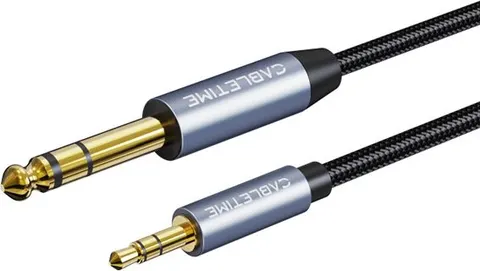 CABLETIME καλώδιο ήχου 3.5mm σε 6.35mm CT-AV321-H11G, 1m, μαύρο