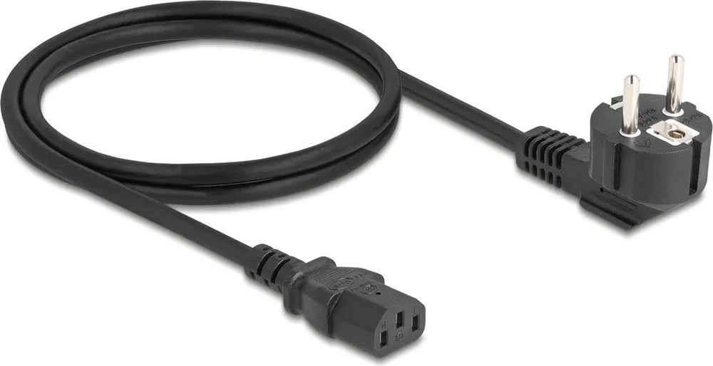 DELOCK καλώδιο τροφοδοσίας 81299, 3x 0.75mm², 1m, μαύρο — εικόνα 2