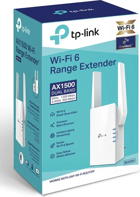 TP-LINK WiFi 6 range extender RE505X, AX1500 dual-band, Ver: 1.0 — εικόνα 4