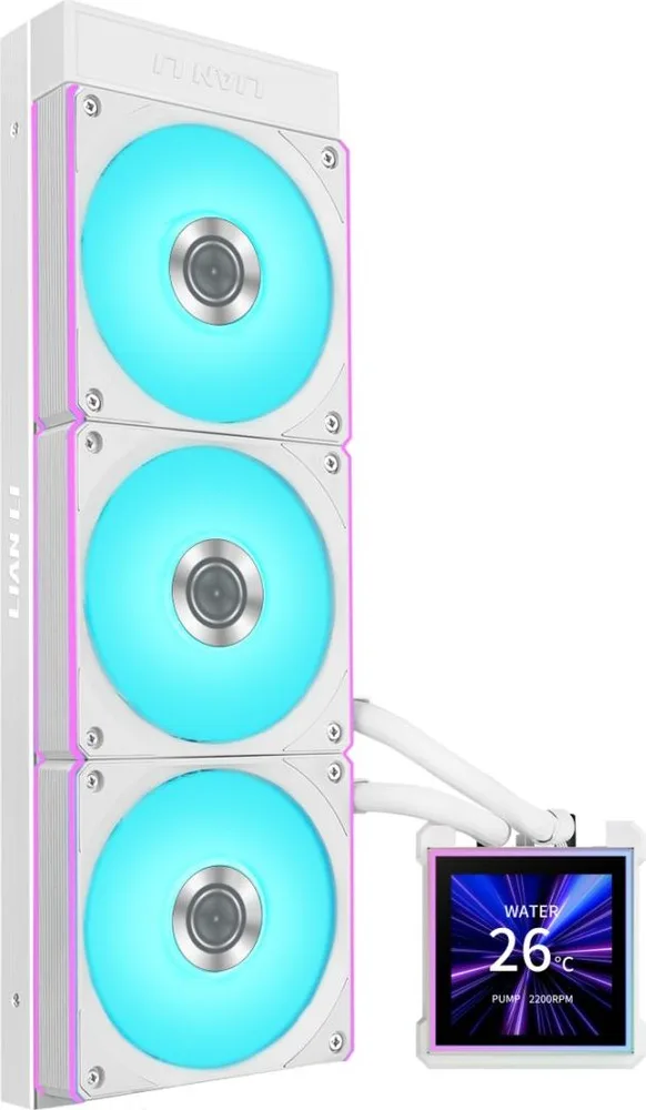 LIAN LI Hydroshift II LCD-S 360CL White - RGB AIO CPU Cooler - 3.4" Screen - 1851/1700, AM5/AM4 — εικόνα 2