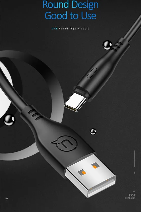 USAMS καλώδιο USB-C σε USB US-SJ267, 2A, 1m, μαύρο — εικόνα 4