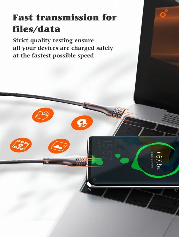 LDNIO καλώδιο USB-C σε USB-C LC651C, 65W, 1m, χρυσό — εικόνα 4