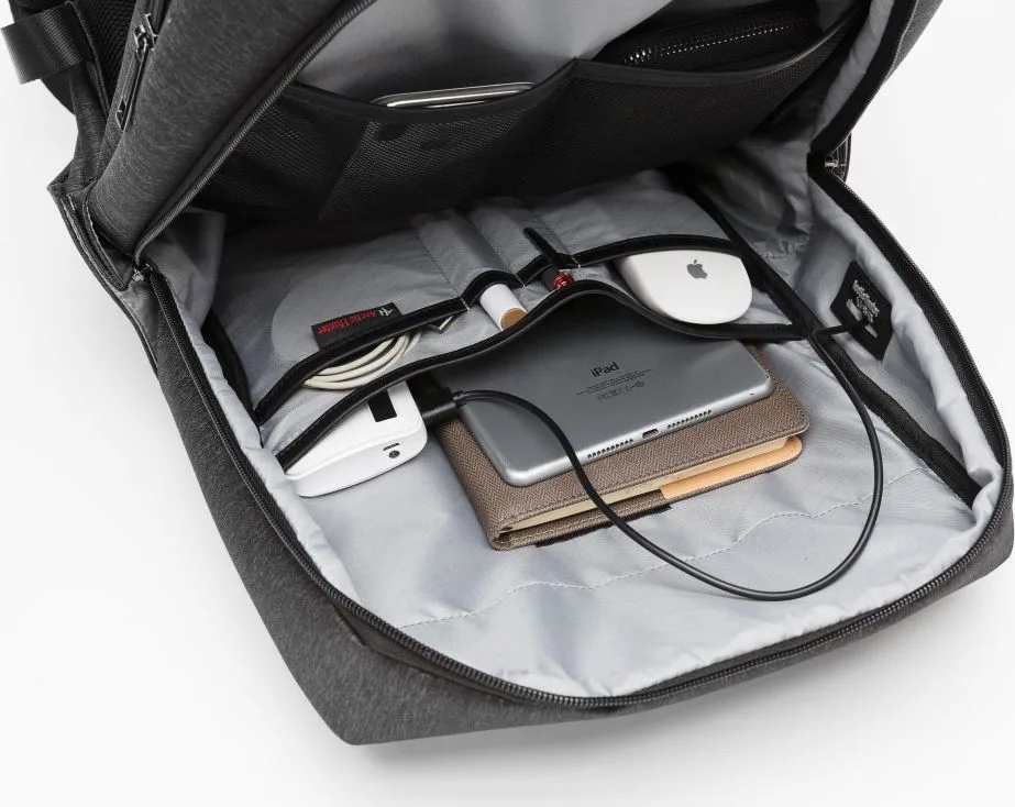 ARCTIC HUNTER τσάντα πλάτης B00218 με θήκη laptop 15.6", USB, 24L, μαύρη — εικόνα 6