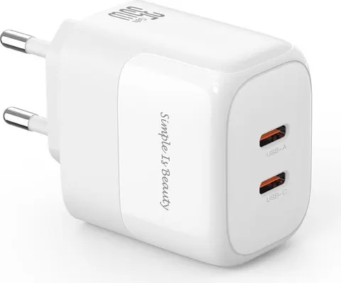 XO L140 GaN Nitride φορτιστής 35W USB-C , 2 ΘΥΡΕΣ, ΛΕΥΚΟΣ