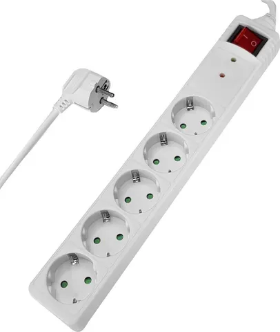 POWERTECH πολύπριζο ασφαλείας PT-880, 5x schuko, 16A, 1.5m, λευκό