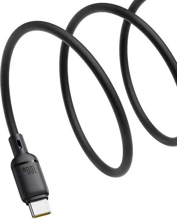 BASEUS Sliky Series, καλώδιο ΓΡΗΓΟΡΗΣ φόρτισης, Type-C ΣΕ Type-C, 100W, 2m, μαύρο — εικόνα 3
