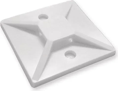 POWERTECH αυτοκόλλητη βάση δεματικών TIES-004, 30x30mm, 50τμχ, λευκό