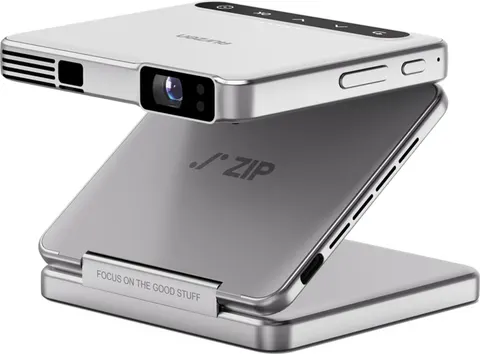 Aurzen ZIP Tri-Fold Portable Mini Projector White